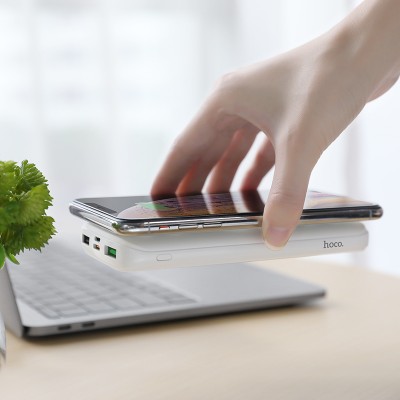 УМБ HOCO with wireless charger Sea power 10000mah J56 |2USB/1Type-C, 18W/3A, QC/PD|
