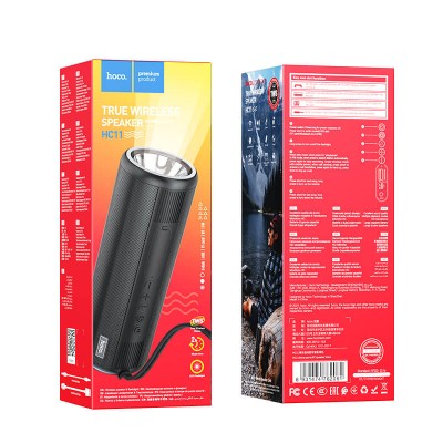 Акустика HOCO Bora sports BT speaker HC11 |BT5.0, TWS, AUX, FM, TF, USB, 2Hours, 5Wx2, Flashlight|
