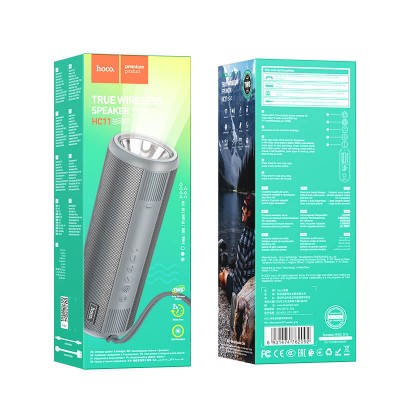 Акустика HOCO Bora sports BT speaker HC11 |BT5.0, TWS, AUX, FM, TF, USB, 2Hours, 5Wx2, Flashlight|