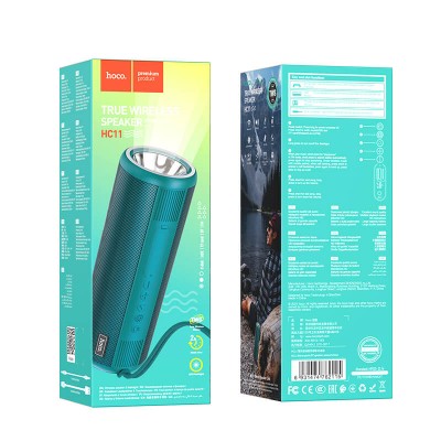 Акустика HOCO Bora sports BT speaker HC11 |BT5.0, TWS, AUX, FM, TF, USB, 2Hours, 5Wx2, Flashlight|