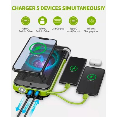 УМБ Solar power bank FM radio Wireless charger 20000mAh PN-W26 IPX4 |1USB/Type-C, 15W/3A, Qi|