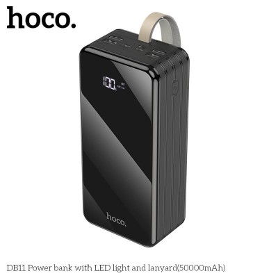 УМБ Hoco Power bank with LED light and Lanyard DB11 50000mAh |4USB/Type-C/Lightning, 2.1A|