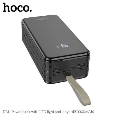 УМБ Hoco Power bank with LED light and Lanyard DB11 50000mAh |4USB/Type-C/Lightning, 2.1A|