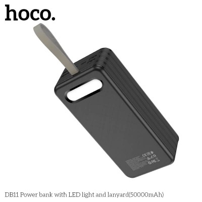 УМБ Hoco Power bank with LED light and Lanyard DB11 50000mAh |4USB/Type-C/Lightning, 2.1A|