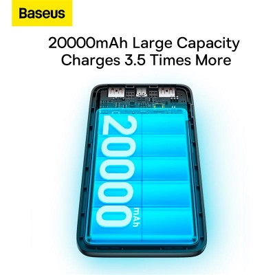 УМБ BASEUS Bipow Pro Digital Display Fast Charge Power Bank 20000mAh |2USB/1Type-C, 20W/3A, PD/QC| (PPBD040301)