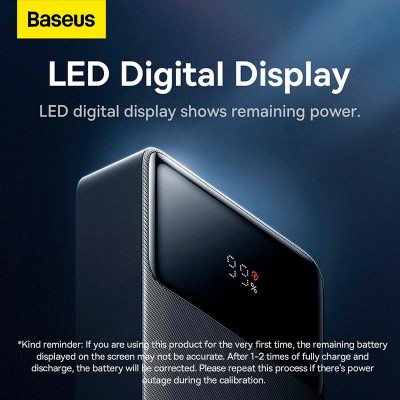 УМБ BASEUS Bipow Digital Display Fast charge Power bank 20000mAh |2USB/1Type-C, 25W/3A, PD/QC| (PPBD020301)