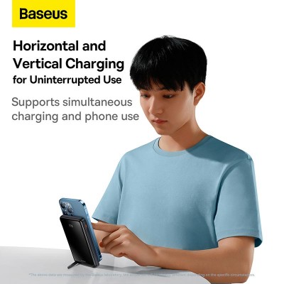 УМБ BASEUS Magnetic Bracket Wireless Fast Charge Power Bank 10000mAh |Type-C, 20W/3A, PD/QC| (PPCX08