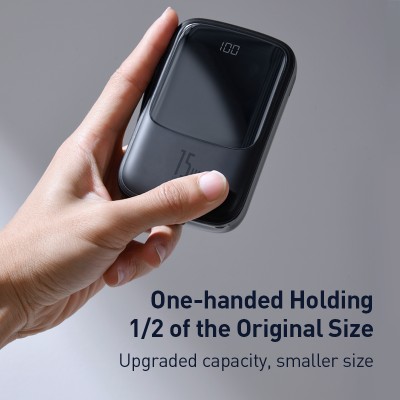 УМБ BASEUS Q Pow Digital Display 10000mah (With Type-C) |3A, 15W, 2USB/1Lightning/1Type-C| (PPQD-A09