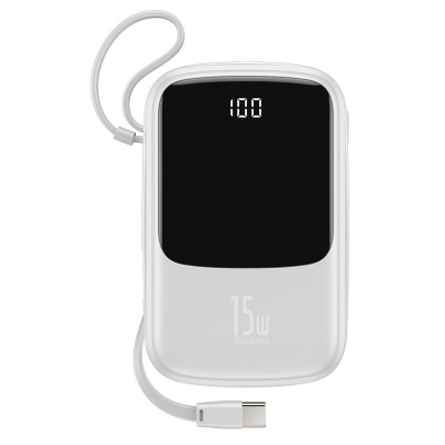 УМБ BASEUS Q Pow Digital Display 10000mah (With Type-C) |3A, 15W, 2USB/1Lightning/1Type-C| (PPQD-A09