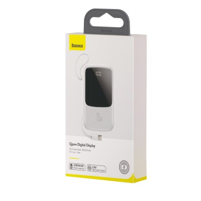 УМБ BASEUS Q Pow Digital Display 10000mah (With Type-C) |3A, 15W, 2USB/1Lightning/1Type-C| (PPQD-A09