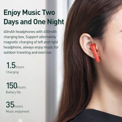 Навушники Bluetooth BASEUS Encok True Wireless Earphones W09