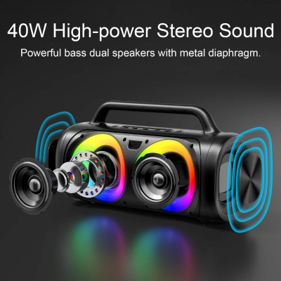 Акустика JOYROOM JR-MW02 IPX5 |BT5.0, 40W, RGB, FM/AUX/USB/TF, 6Hours|