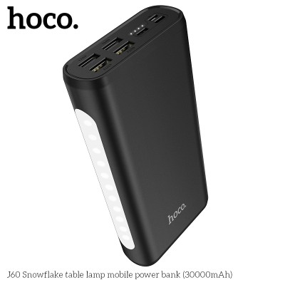 УМБ HOCO Snowflake table lamp mobile J60 30000mAh |4USB/Type-C/Lightning, 2A|