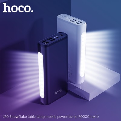 УМБ HOCO Snowflake table lamp mobile J60 30000mAh |4USB/Type-C/Lightning, 2A|