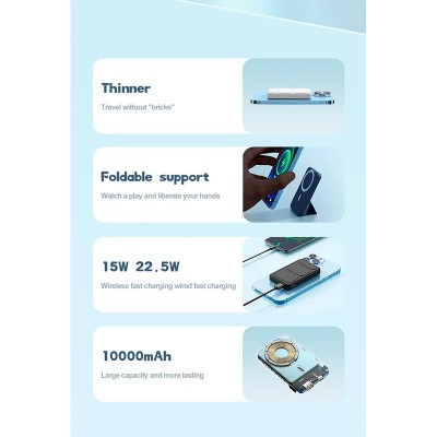 УМБ 2in1 MagSafe Power Bank with stand 10000mAh JYD-PB24 |Qi, 1Type-C, 20.0W|