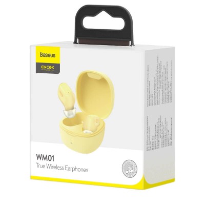 Навушники BLUETOOTH BASEUS Encok True Wireless Earphones WM01 |5Hours, BT5.0, 40mAh/300mAh| (NGWM01-04)