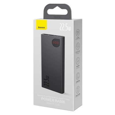 УМБ BASEUS Adaman Metal Digital Display Power Bank 10000mAh  |2USB/Type-C/Lightning, 22.5W/5A, QC/PD| (PPAD000001)