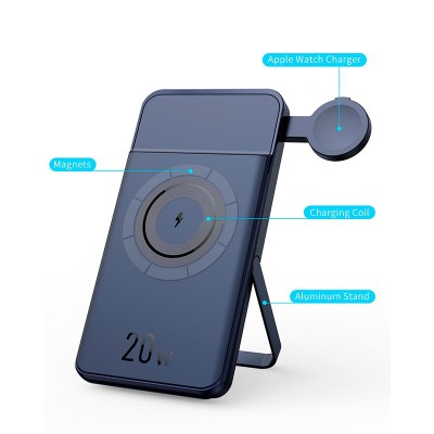 УМБ 2in1 MagSafe and Apple watch Power Bank with stand 10000mAh MP01 |Qi, 1Type-C/Lightning, 20.0W|