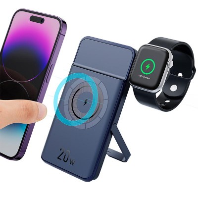 УМБ 2in1 MagSafe and Apple watch Power Bank with stand 10000mAh MP01 |Qi, 1Type-C/Lightning, 20.0W|