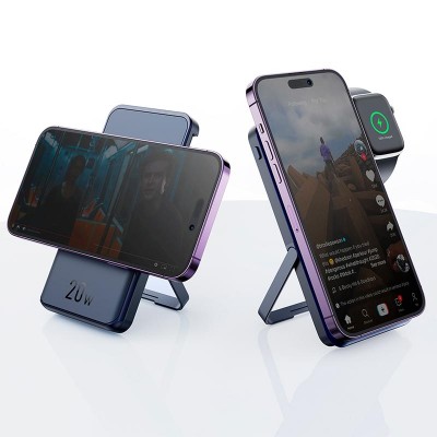 УМБ 2in1 MagSafe and Apple watch Power Bank with stand 10000mAh MP01 |Qi, 1Type-C/Lightning, 20.0W|