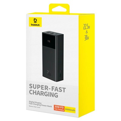 УМБ Baseus Star-Lord Digital Display Fast Charging Power Bank 30000mAh |2USB/Type-C, PD/QC, 30W/3A|